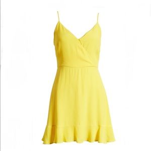 ALL IN FAVOR Faux Wrap Minidress